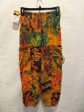NWT Rising International Patchwork Harem Pants sizeS.boho,summer,hippie,festival